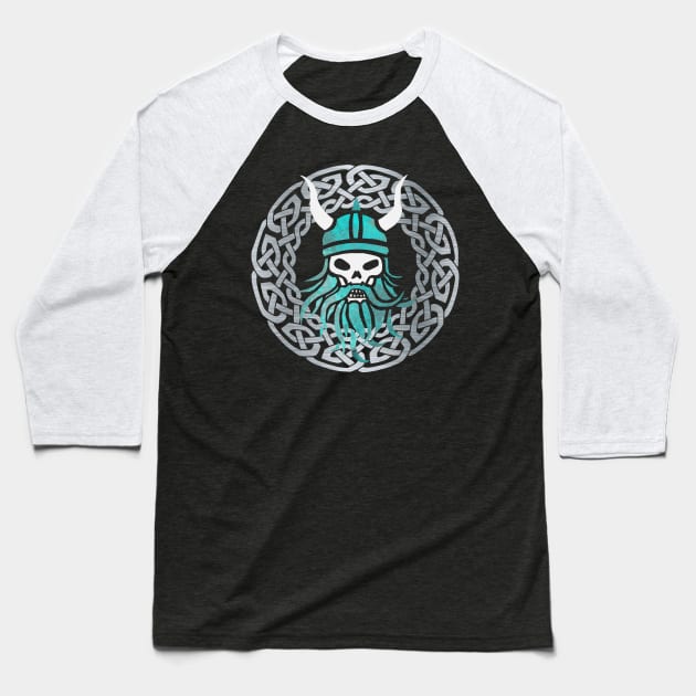 Viking Skull Baseball T-Shirt by Wild Geometric